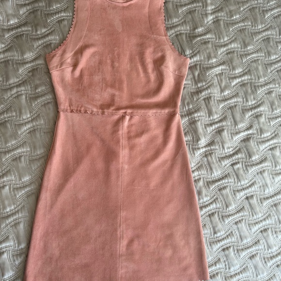 NWT Soprano Dress Women Medium Party Faux Suede Stretchy High Neck Pink - Picture 11 of 11